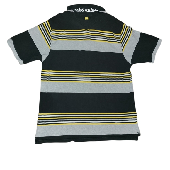 Black yellow and gray collared shirt - Picture 2 of 3